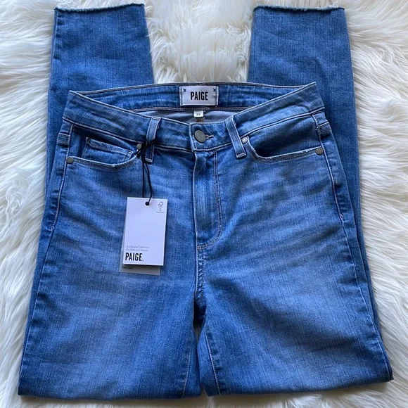 PAIGE Hoxton Crop Distressed Hem Jean - Picture 3 of 8